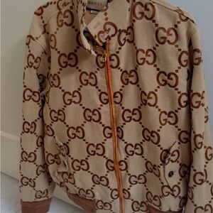 Gucci Beige and Brown Monogram Coat